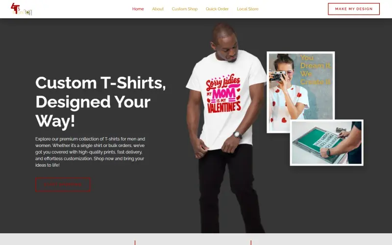 T-Shirt Studio website by IdeoXpert