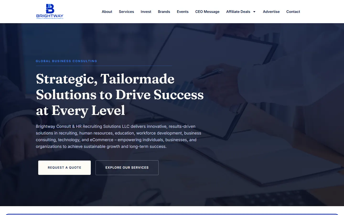 Brightway Consult Solutions homepage