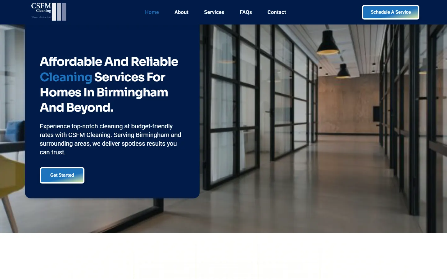 CSFM Cleaning homepage