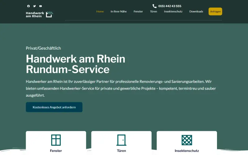 Handwerk am Rhein website by IdeoXpert