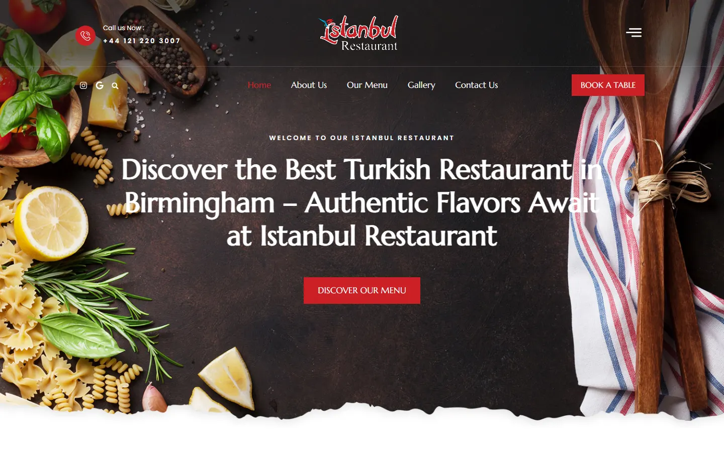 Istanbul Restaurant homepage