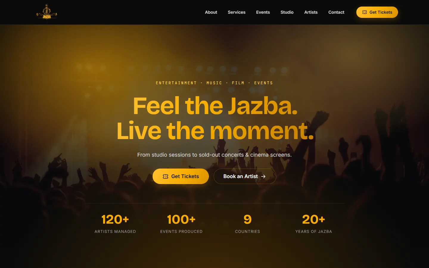 Jazba Entertainment homepage