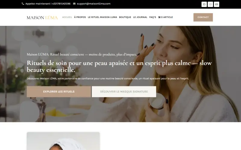 Maison LŪMA website by IdeoXpert