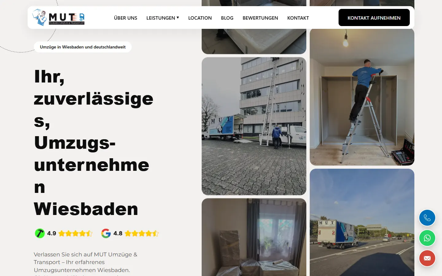 MUT Umzug homepage