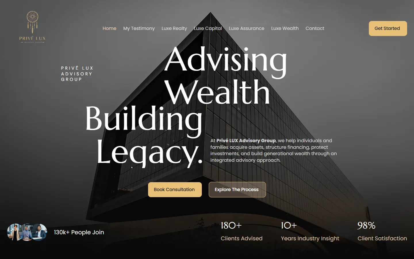 Privé LUX Advisory homepage