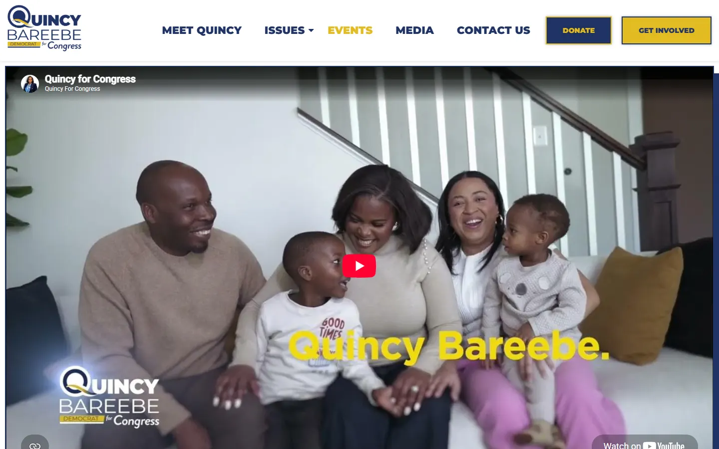 Quincy for Congress homepage