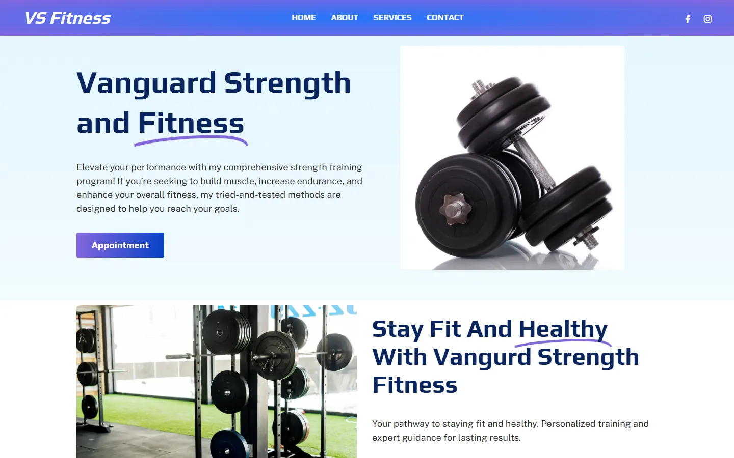 Vanguard Strength homepage